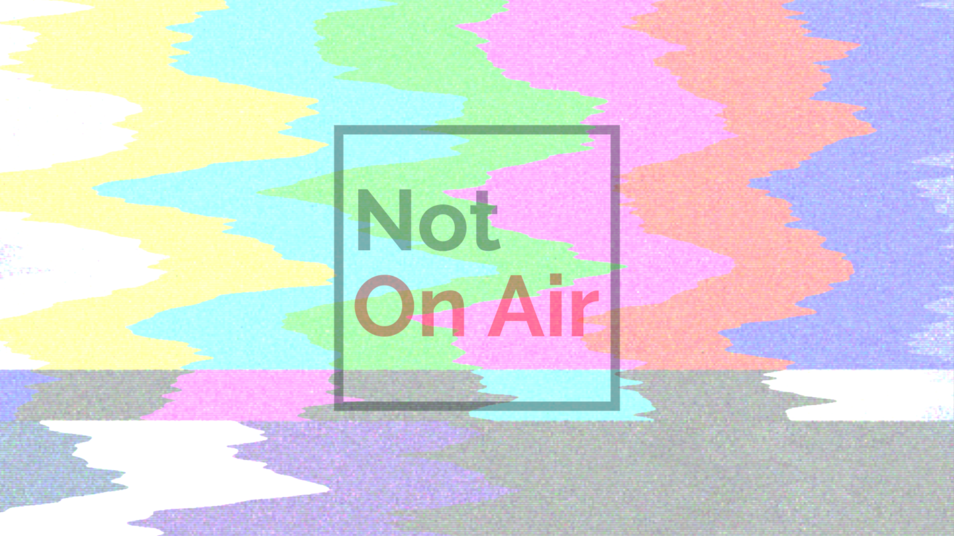 Not On Air Color Wave wallpaper with pastel television-static waves in yellow, aqua, green, pink and purple.