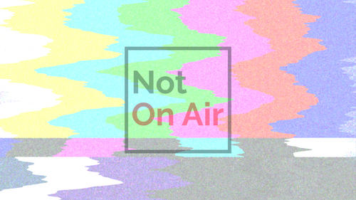 Not On Air Color Wave wallpaper with pastel television-static waves in yellow, aqua, green, pink and purple.
