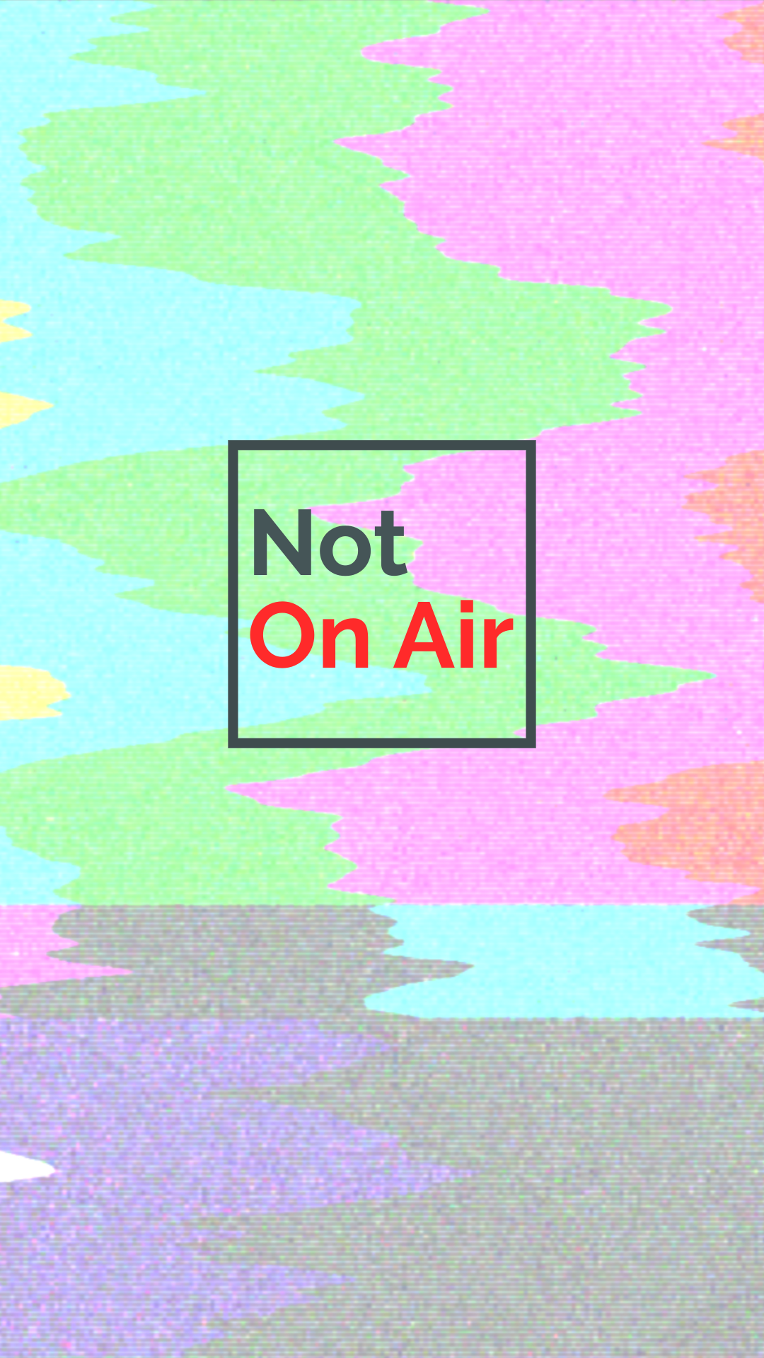 Vertical Not On Air Color Wave wallpaper for phones, Reels and Shorts with pastel television-static waves.