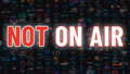Not On Air Midnight Media Wall wallpaper with a dark mosaic of screens and a bold red-and-white logo.
