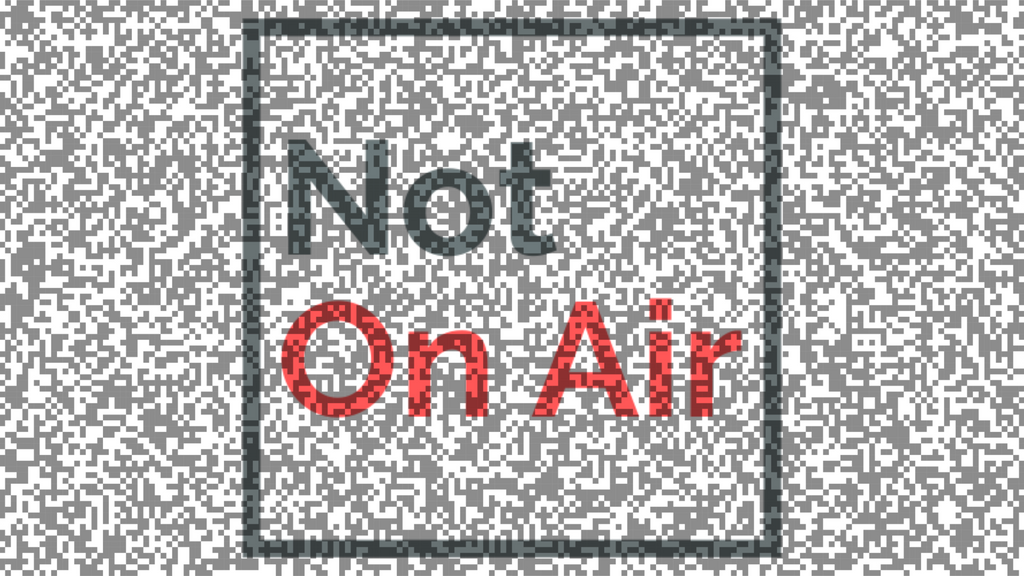 Not On Air Monochrome Static wallpaper with black-and-white television noise and a centered gray-and-red logo.